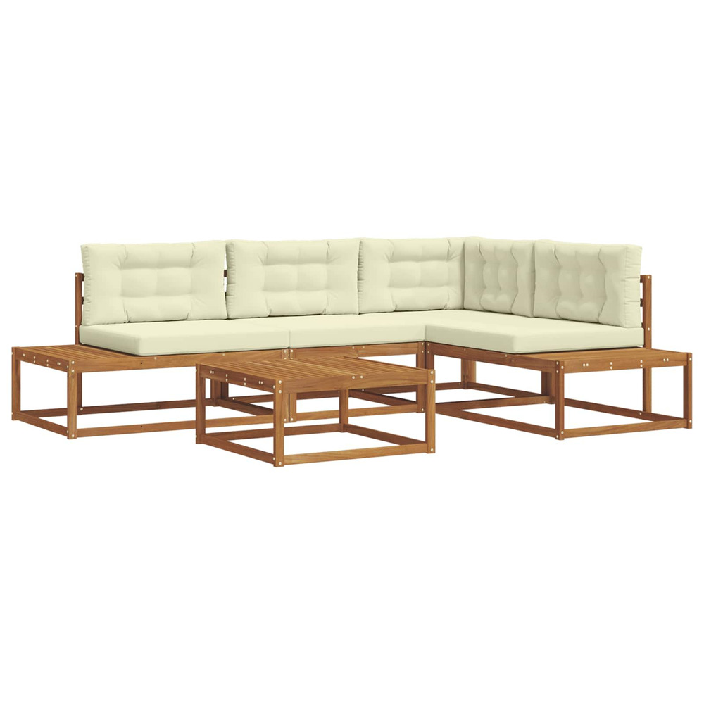 Ensemble de canapés d'extérieur 5 pièce naturel et crème