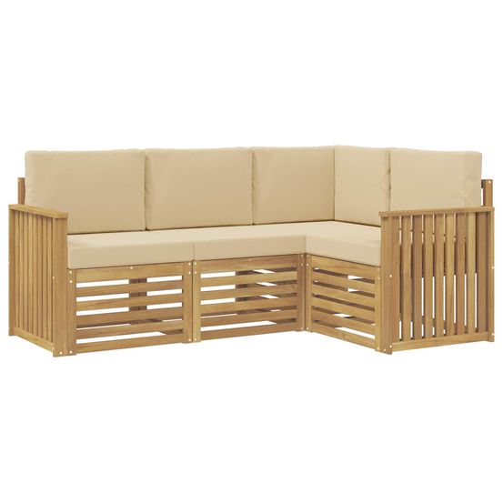 Ensemble de canapés d'extérieur 4 pc blanc et beige polyester