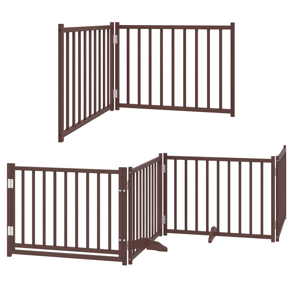 Barrière pour chien porte pliable 10 panneaux bois de peuplier