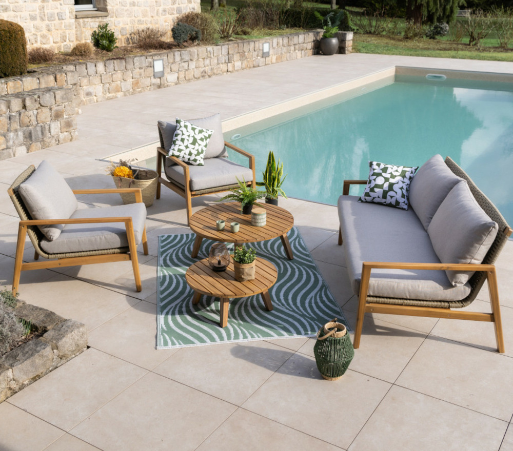 Salon de jardin en acacia - 4 places - alstrup