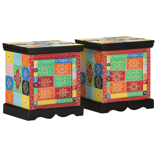 Table de chevet multicolore 2 pcs 40x35x45 cm