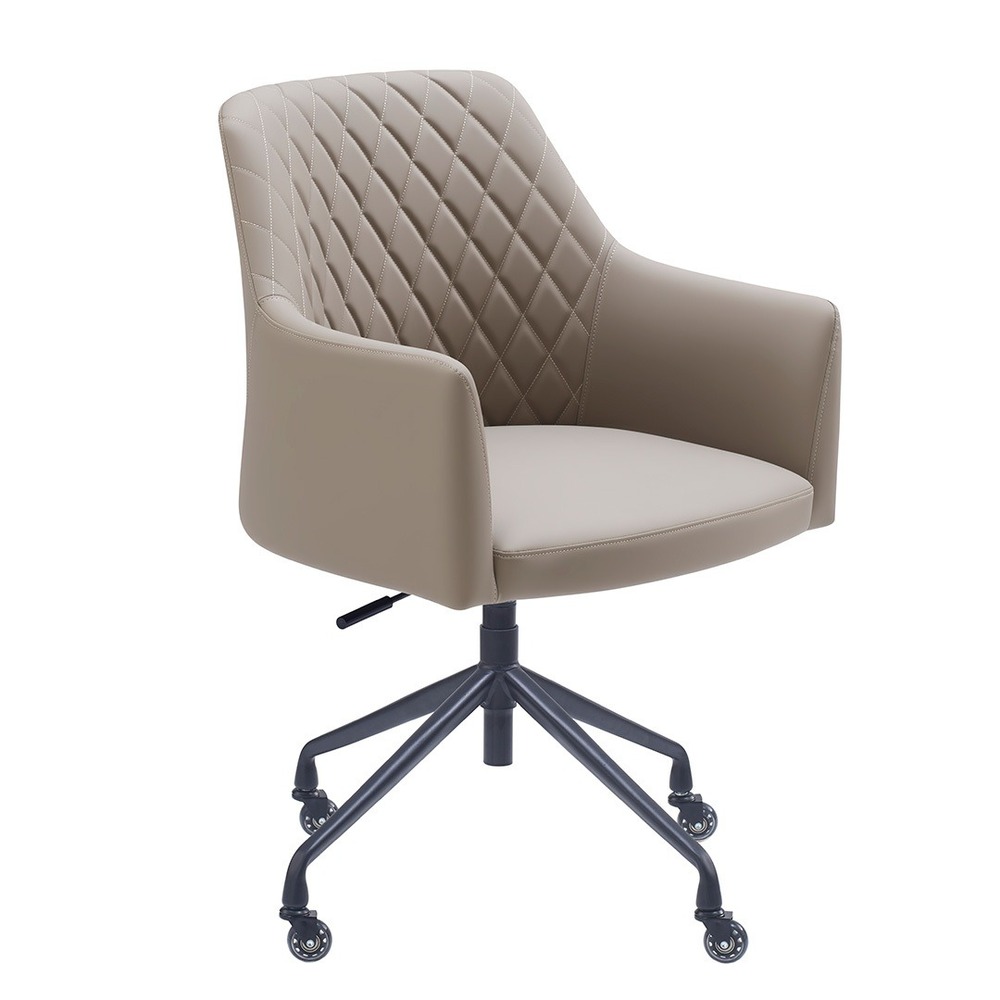 Chaise de bureau - vitoria - taupe - cuir pu