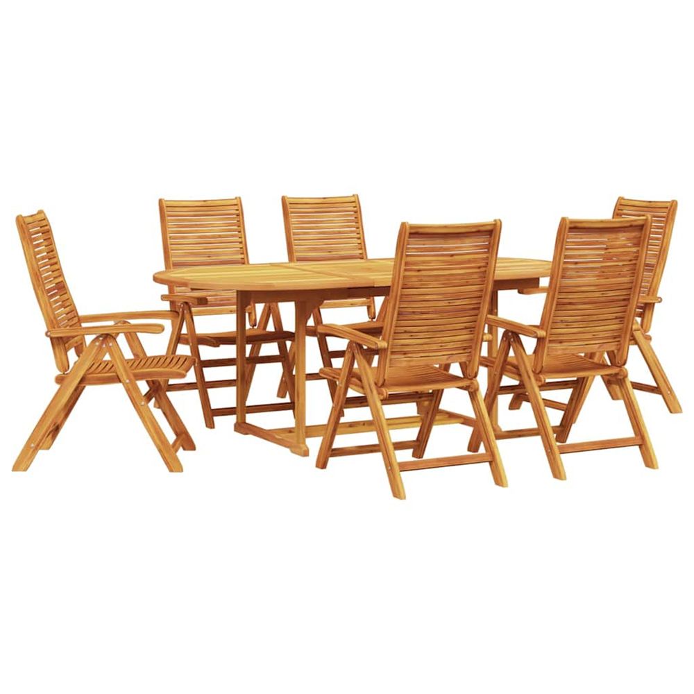 Ensemble de salle à manger pour jardin 7 pc marron