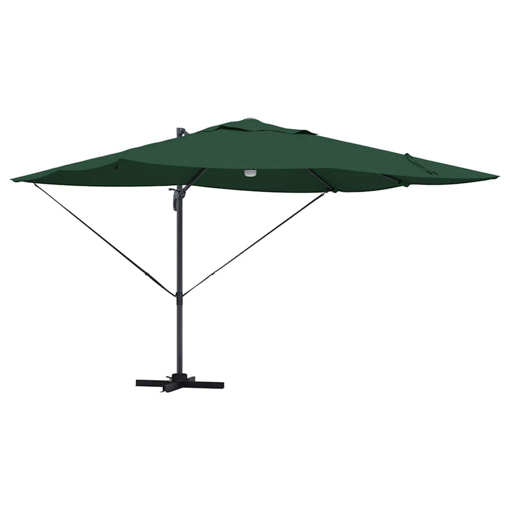 Parasol vert 351 x 250 x 253 cm polyester et aluminium