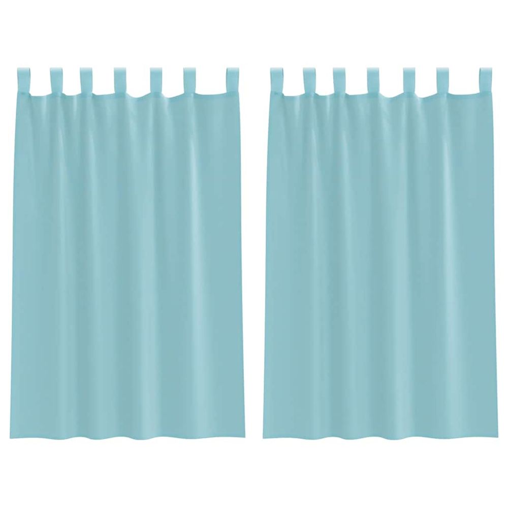 Rideaux en voile avec boucles 2 pcs turquoise 140x175 cm