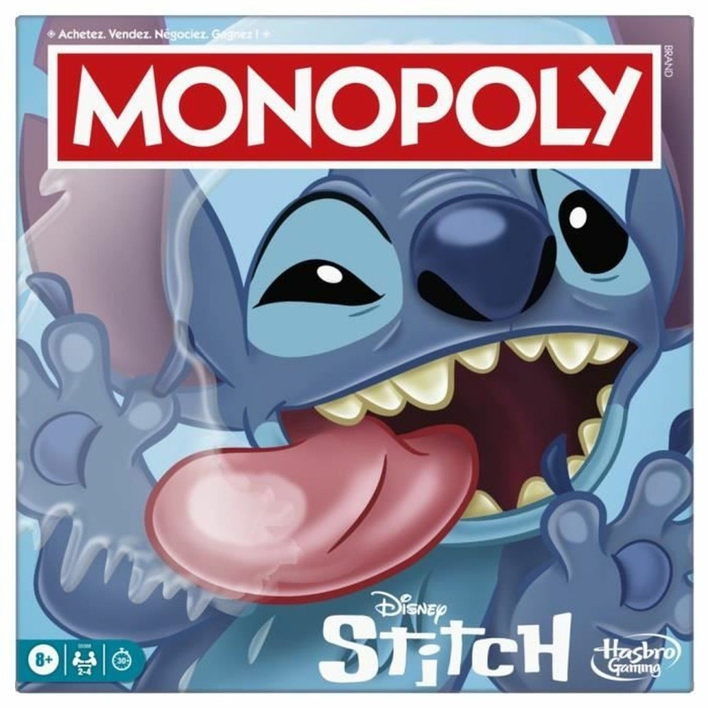 Jeu de société de plateau monopoly stitch, 2 à 4 joueurs, 30 min