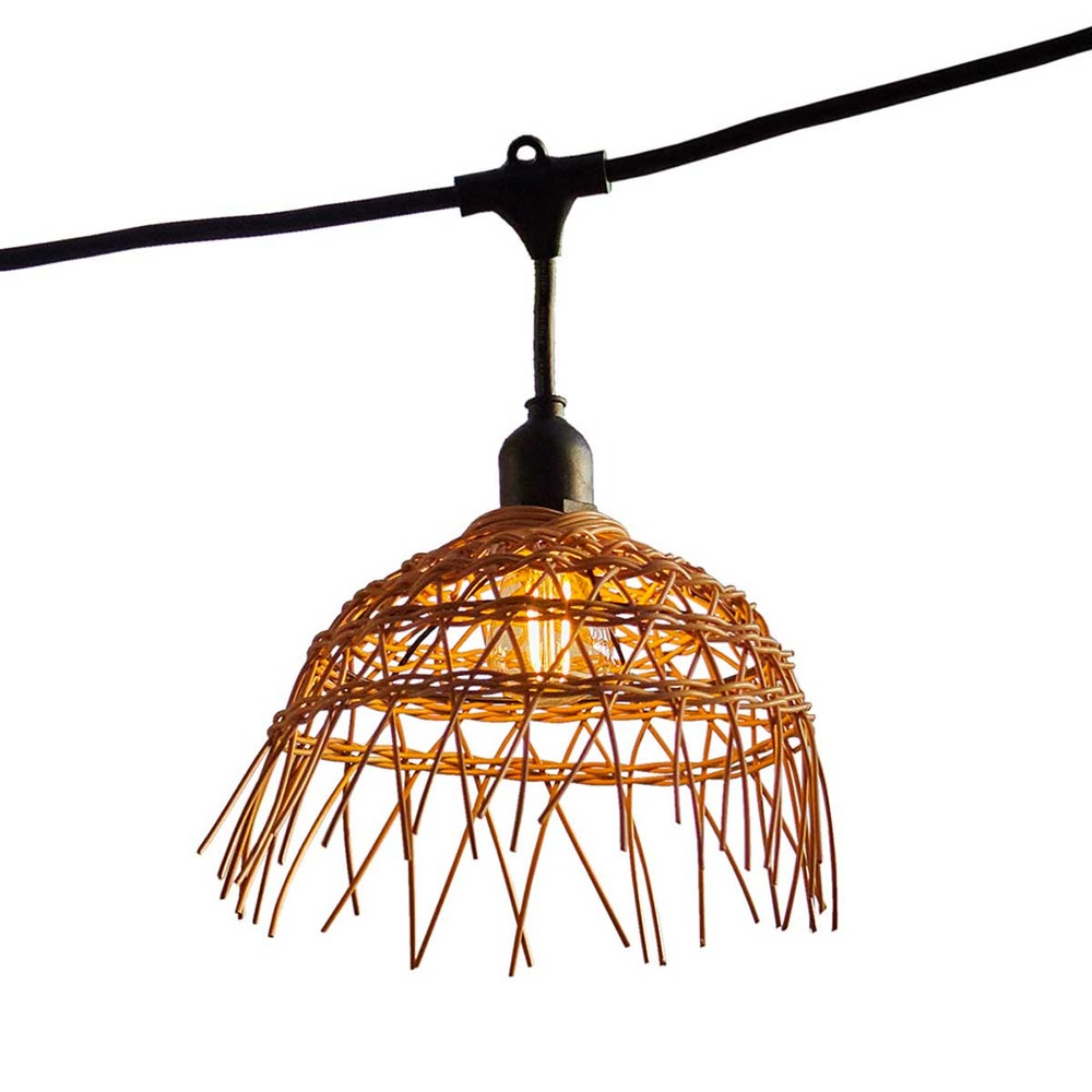 Guirlande lumineuse hawaii noir poly rotin 6m
