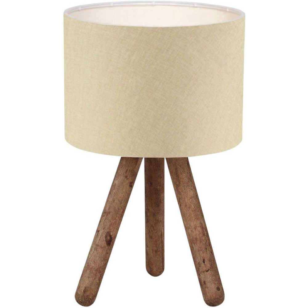Lampe à poser en bois et tissu carla beige