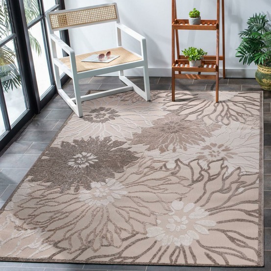 Tapis extérieur 200x290 tissé kilim crème chimeka