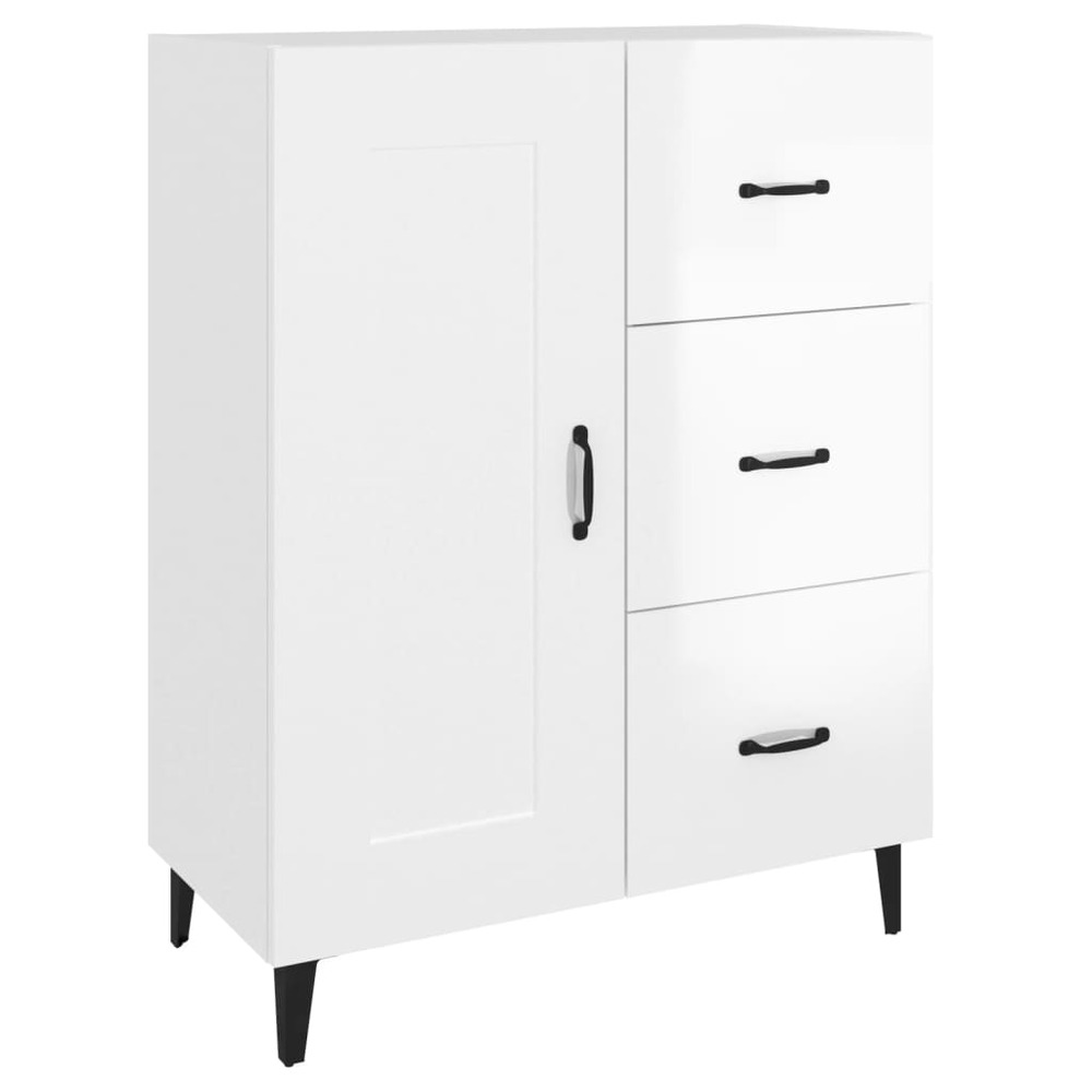 Buffet bahut commode armoire meuble de rangement organisateur cuisine salle de séjour salon brillant 69,5 x 34 x 90 cm bois d