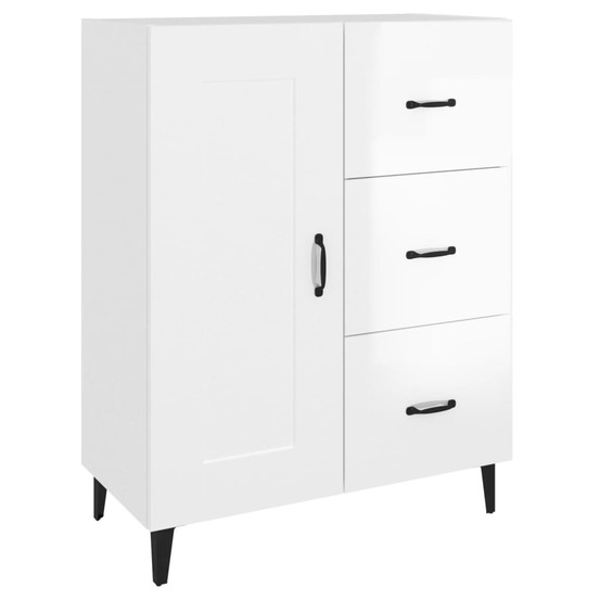 Buffet bahut commode armoire meuble de rangement organisateur cuisine salle de séjour salon brillant 69,5 x 34 x 90 cm bois d
