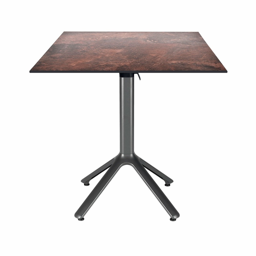 Restootab - table pliable nemo pour intérieur/extérieur rouille 70x70