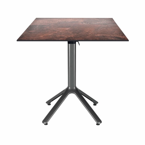 Restootab - table pliable nemo pour intérieur/extérieur rouille 70x70