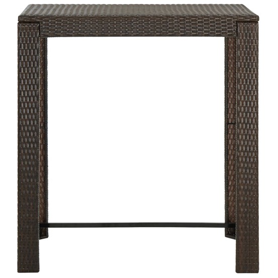 Table de bar de jardin marron 100x60,5x110,5 cm résine tressée