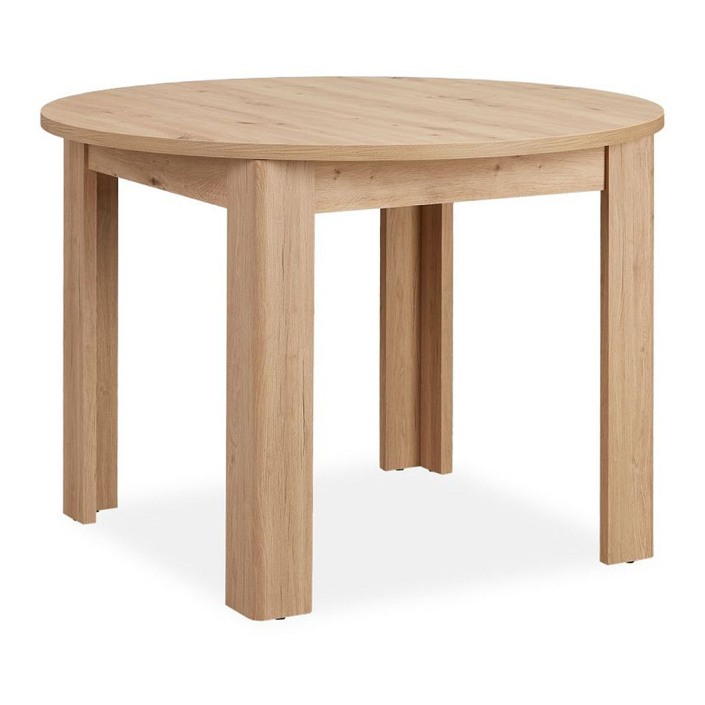 Table ronde moderne en bois de chêne ø 106 cm pour 4 personnes