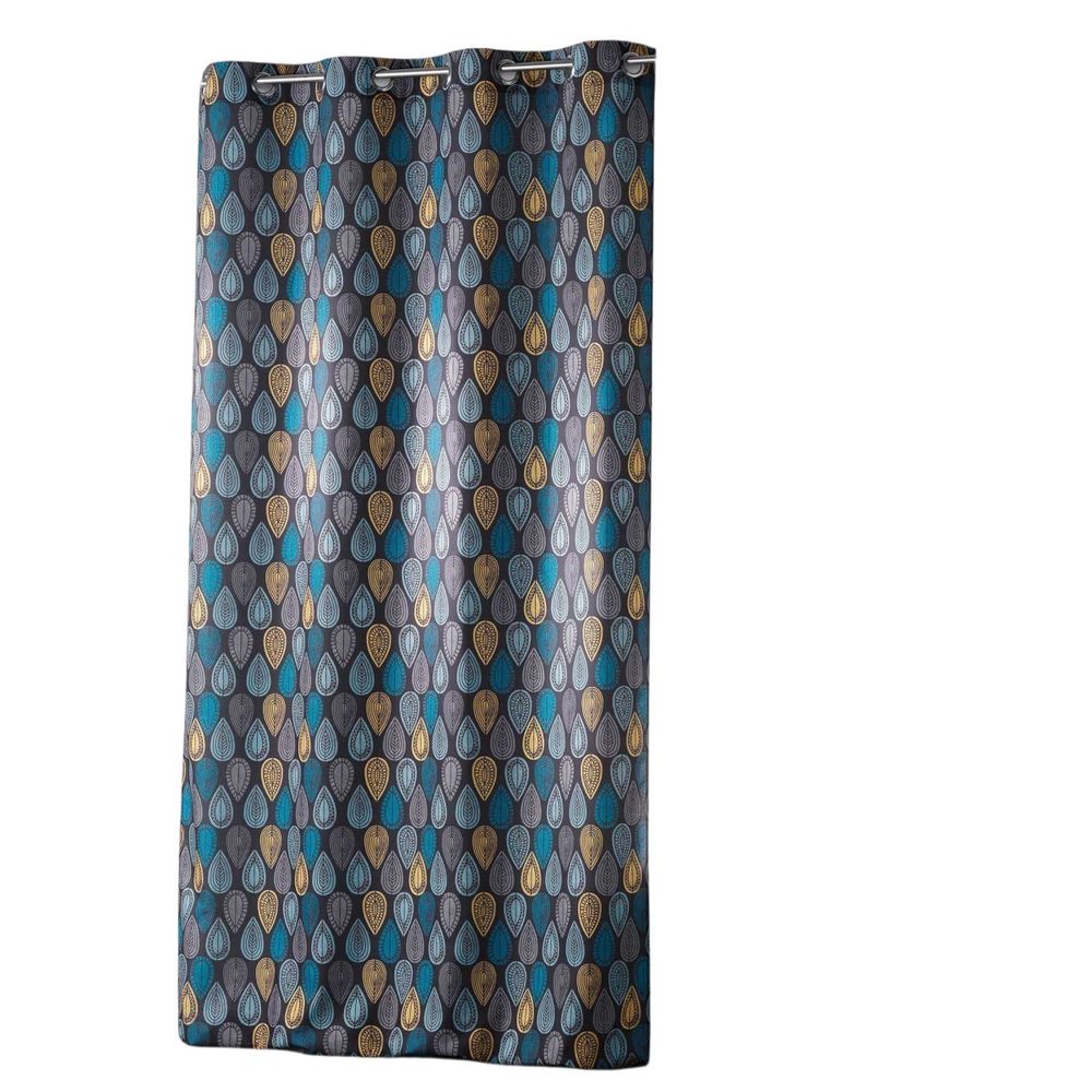 Rideau a oeillets polyester imprime palpito anthracite 140 x 260 cm