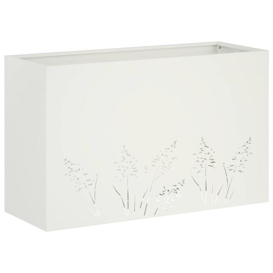 Cache-pot de jardin blanc 80 x 30 x 49 cm acier laminé à froid