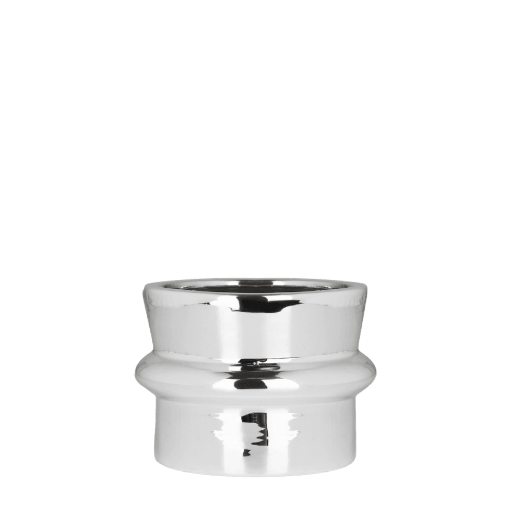 Cache-pot céramique effet chromé - éclat rétro - ø9cm