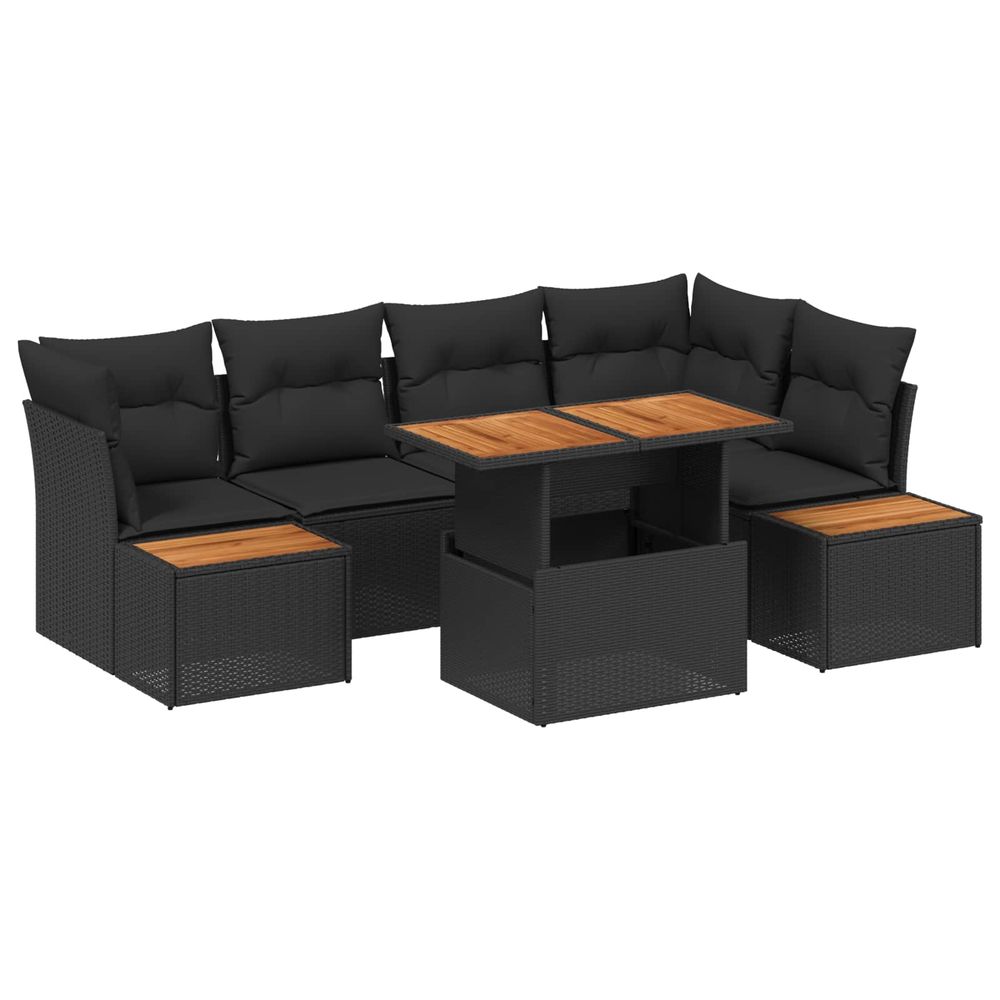 Ensemble de canapé de jardin 10 pc noir poly rotin