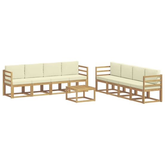 Ensemble de canapés d'extérieur 9 pc blanc et crème