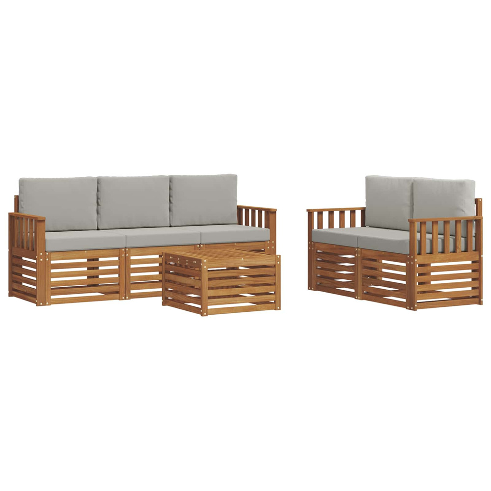 Ensembles de canapés avec coussin 6 pcs gris naturel et clair