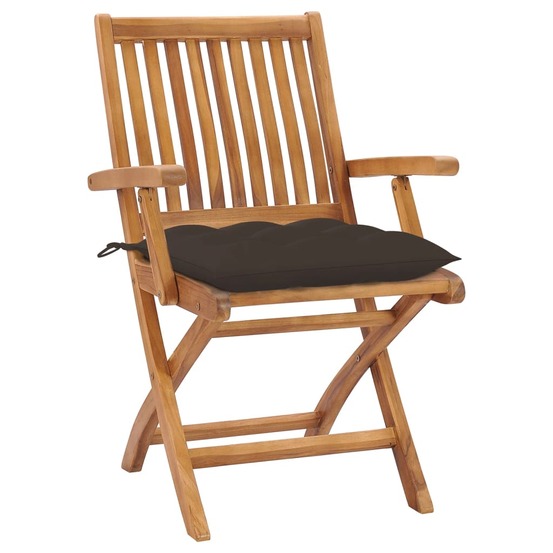 Chaises pliables de jardin avec coussins lot de 6 bois de teck