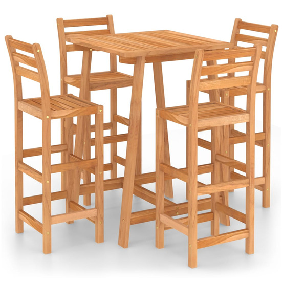 Ensemble de bar d'extérieur 5 pcs bois d'acacia massif