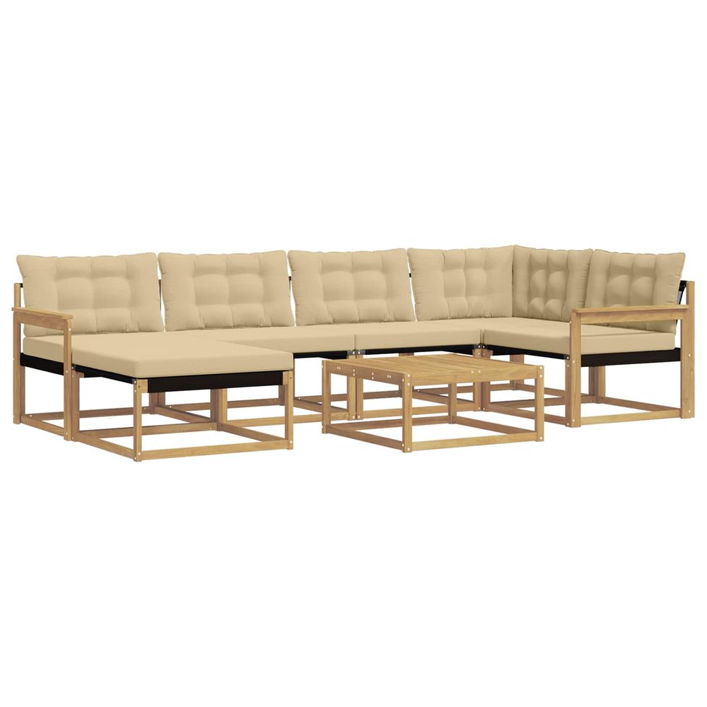 Ensemble de canapés d'extérieur 7 pc blanc et beige