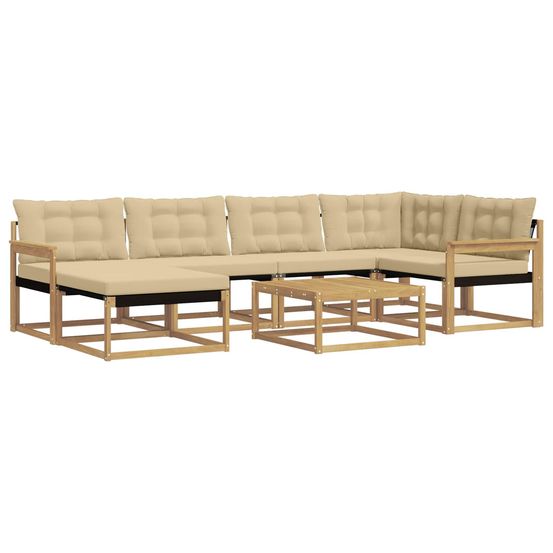Ensemble de canapés d'extérieur 7 pc blanc et beige