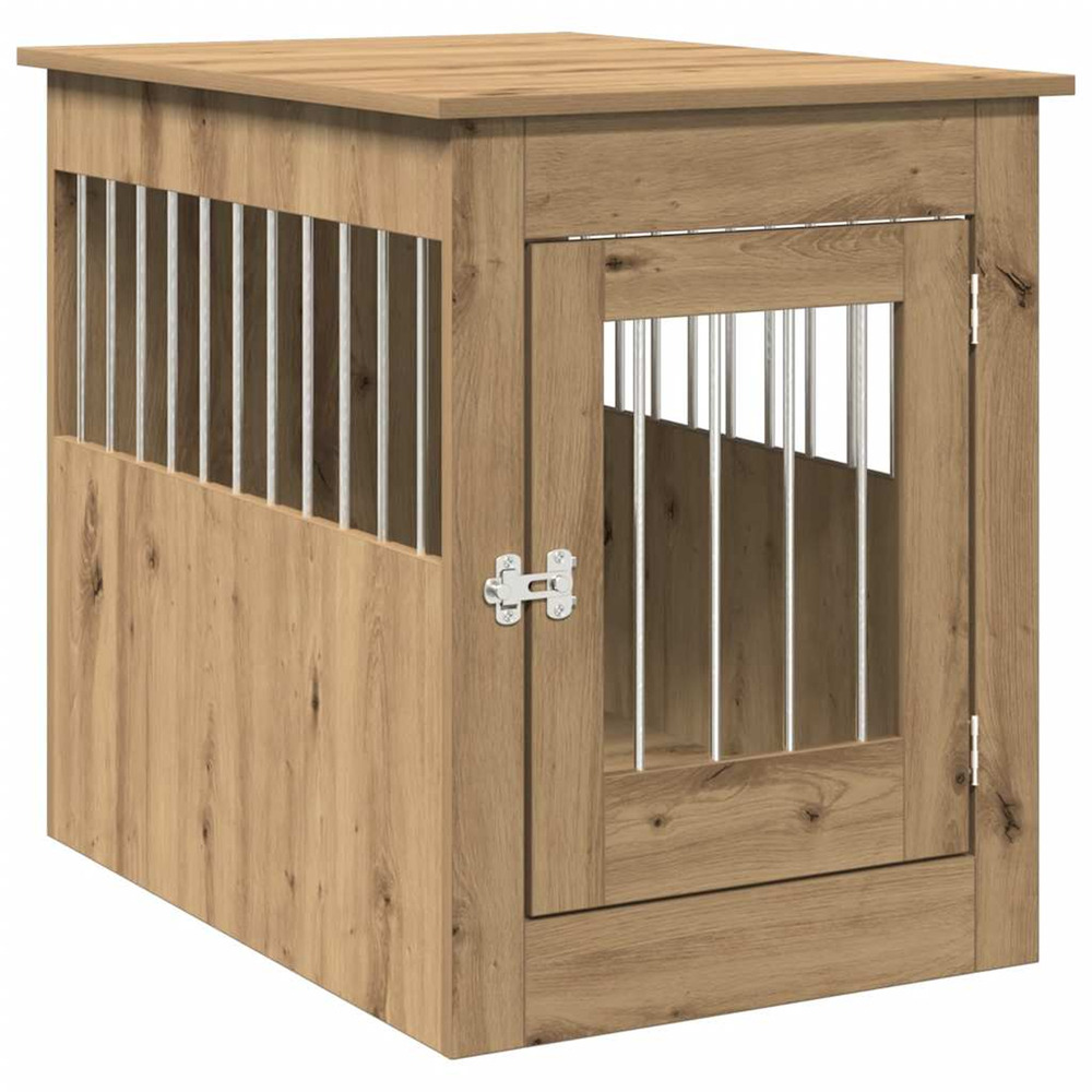 Meuble de cage pour chiens chêne artisanal 55x80x68 cm