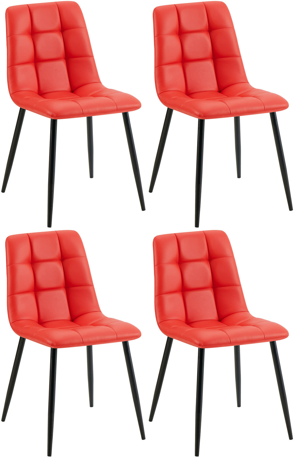 Lot de 4 chaises de salle à manger antibes simili cuir