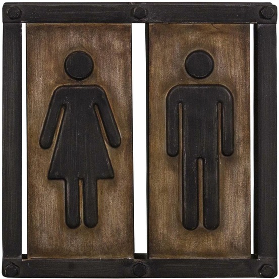Plaque industrielle toilettes 21.5 cm