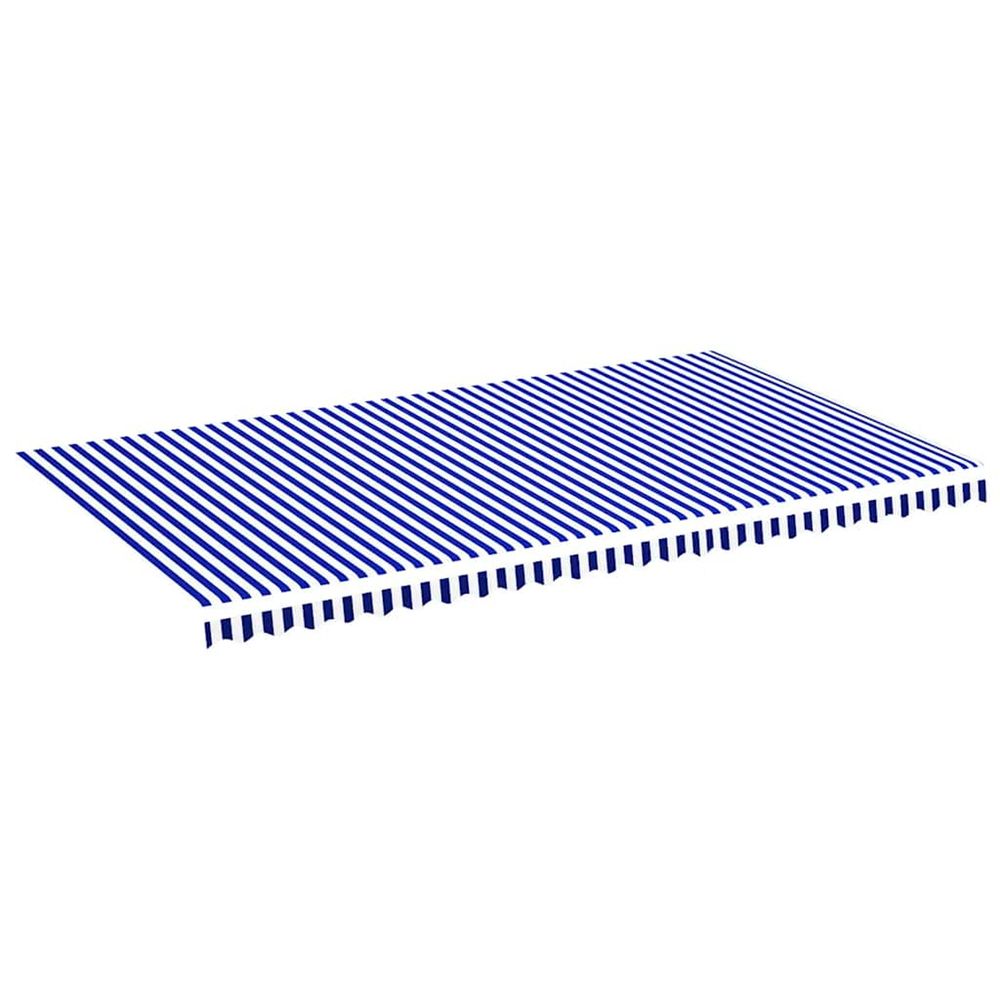 Tissu de remplacement pour auvent bleu et blanc 600x350 cm polyester