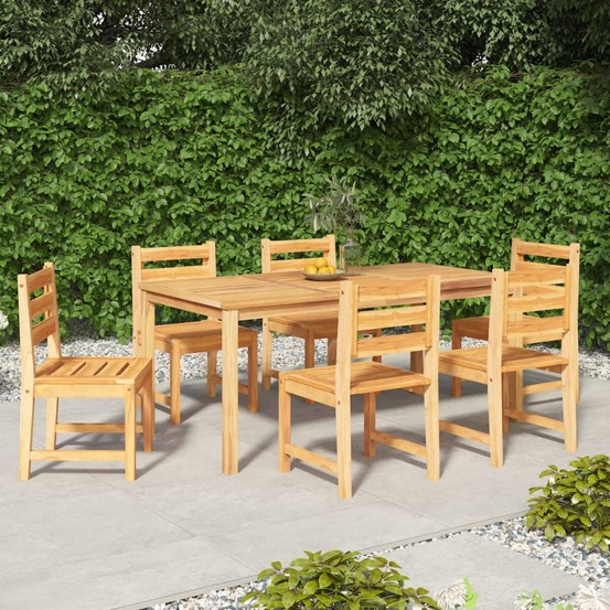Ensemble à manger de jardin 7 pcs bois de teck solide