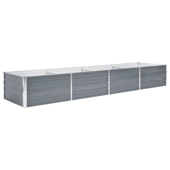 Lit surélevé de jardin acier galvanisé 320x80x45 cm gris