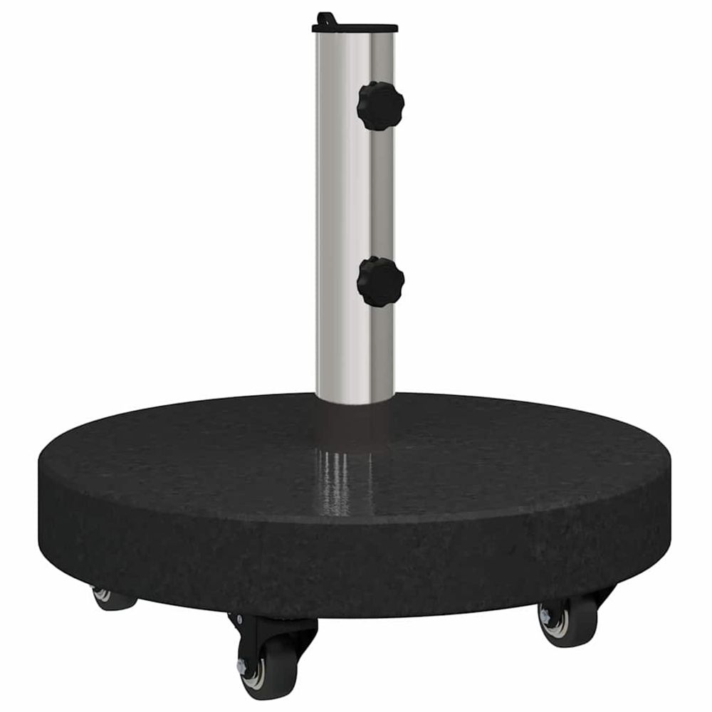 Pied de parasol 30kg noir granite et acier inoxydable rond