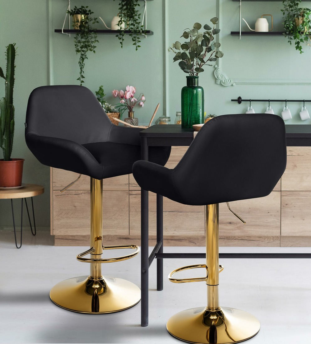 Lot de 2 tabourets de bar braga gold simili cuir