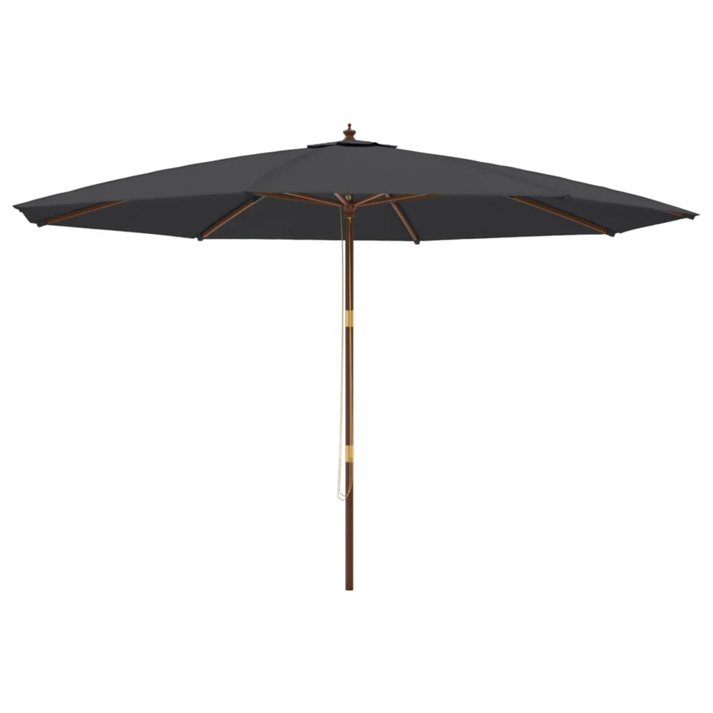 Parasol de jardin avec mât en bois noir 400x273 cm