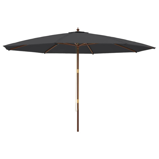 Parasol de jardin avec mât en bois noir 400x273 cm