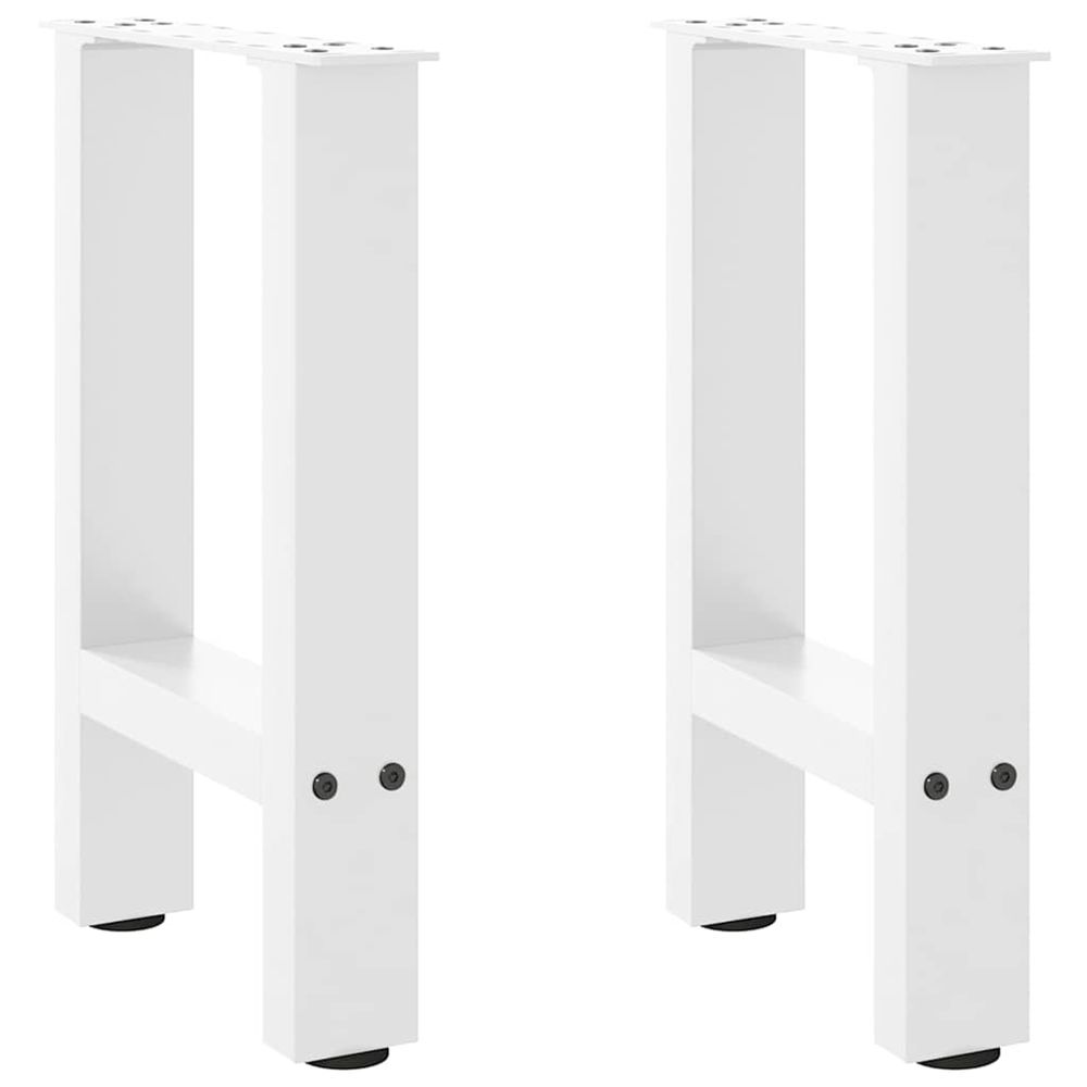 Pieds de table basse blanc 2 pièces 28 x (42-43) cm acier