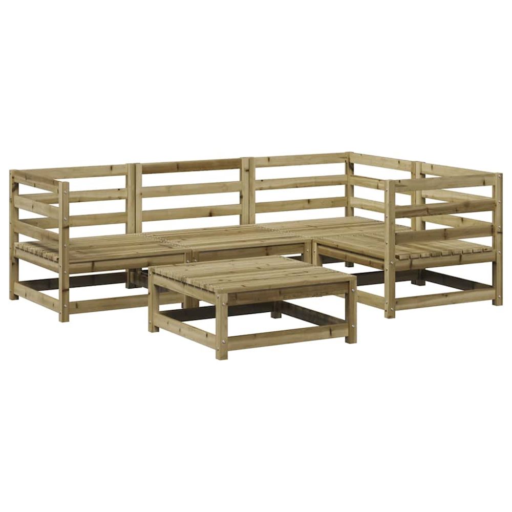 Salon de jardin 5 pcs bois de pin imprégné