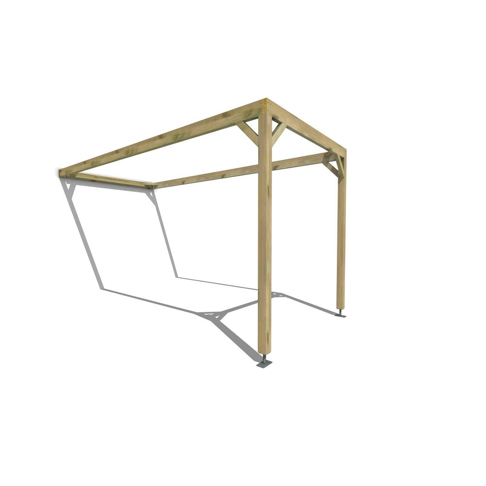 Pergola bois • 2m x 5m • adossée • cadre simple • livraison comprise