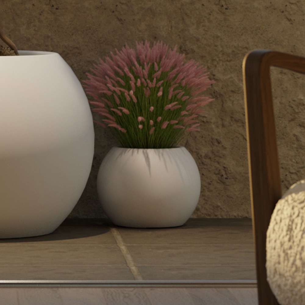 Dalia 30 - pot rond pour plantes et fleurs en polyéthylène ø30x22,5 cm pour l'extérieur et l'intérieur très résistant. Couleur noir