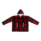 Plaid "hoodie" 85x118cm rouge imprimé tartan