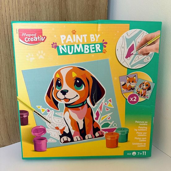Coffret de peinture au numéro chien & renard
