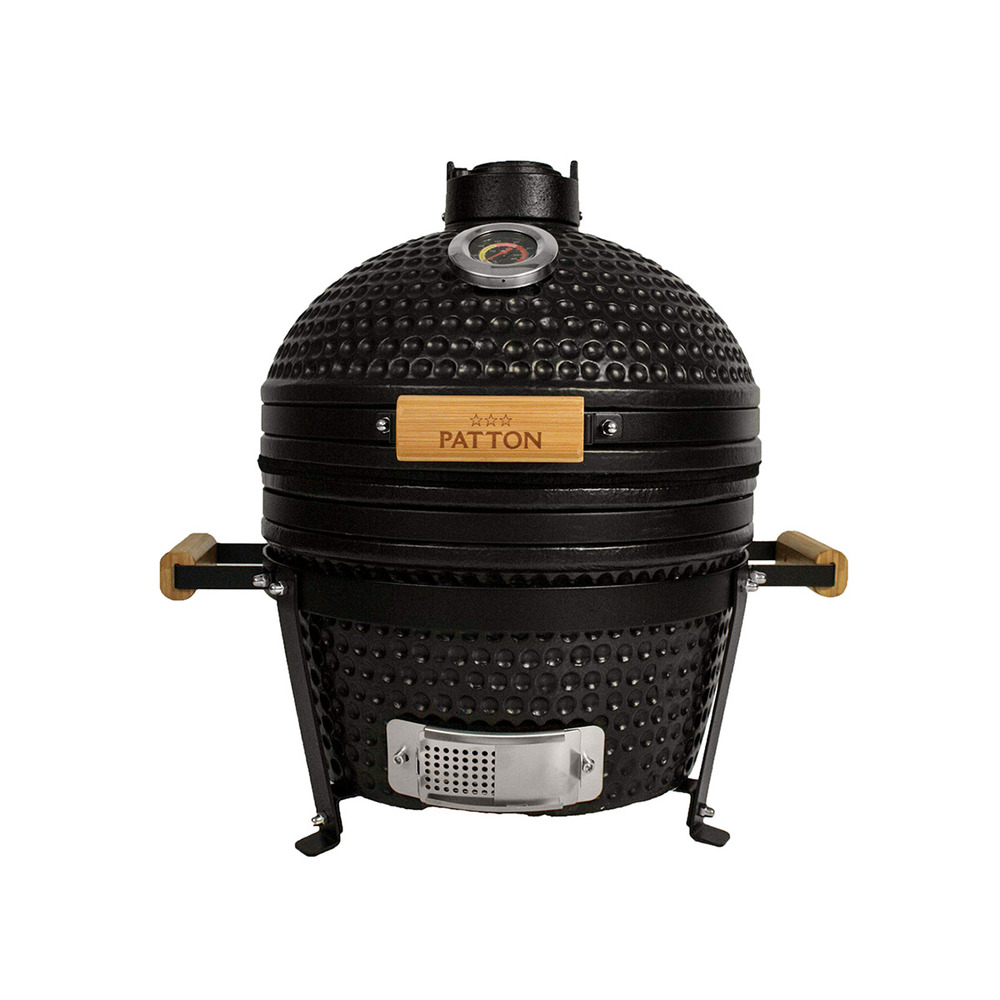 Kamado barbecue céramique à poser patton classic 16''- ø 34 cm - noir mat