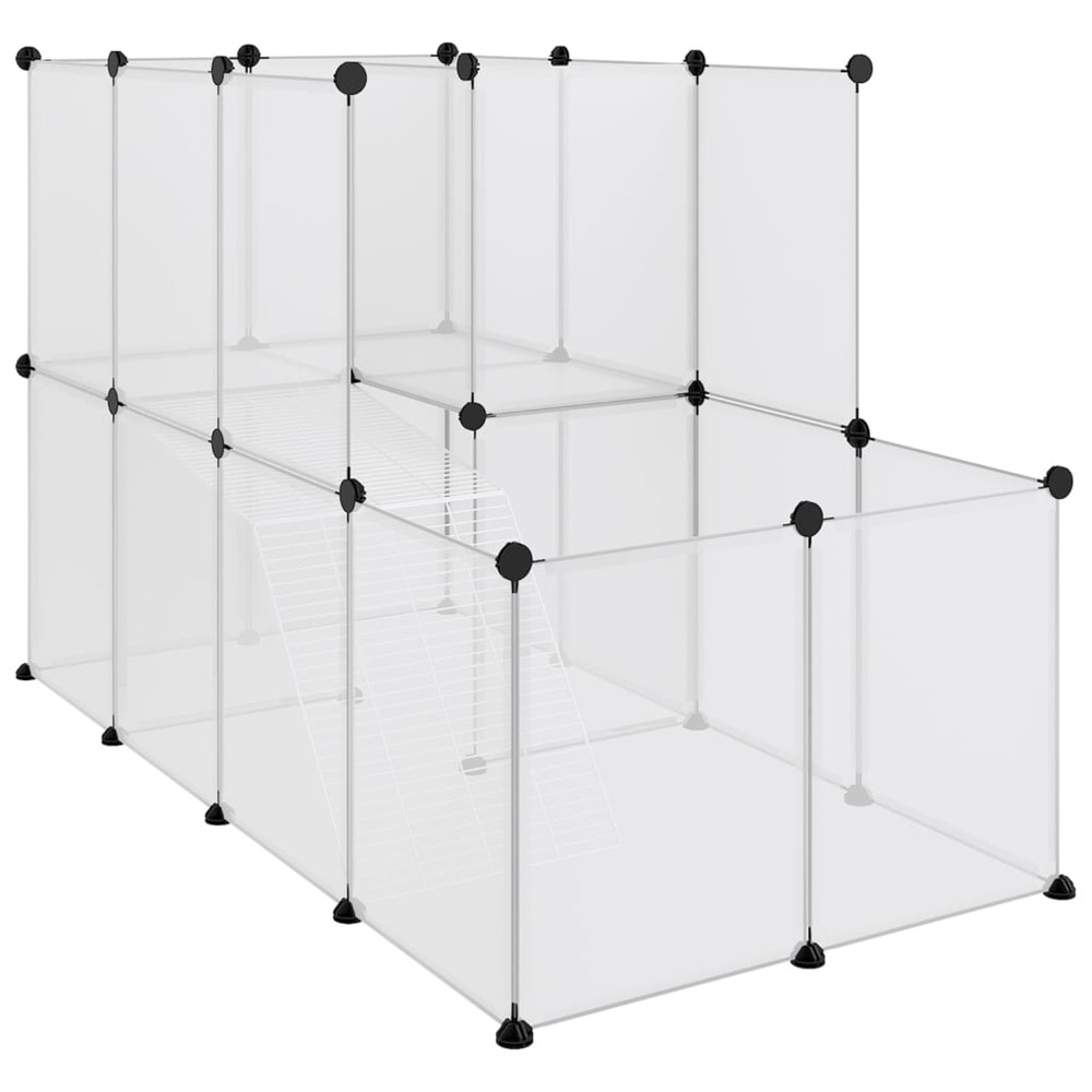 Cage pour petits animaux transparent 142x74x93 cm pp et acier