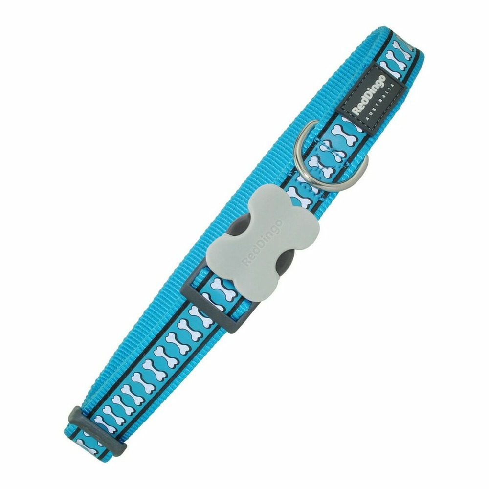 Collier pour chien red dingo réfléchissant os turquoise (NULL,2 x 20-32 cm)