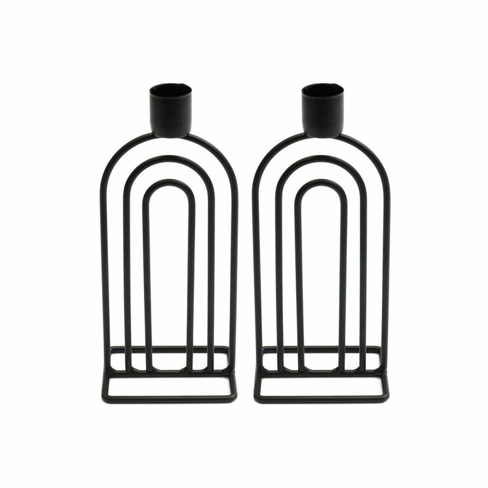 Bougeoir en fer 18 cm abstract (lot de 2)