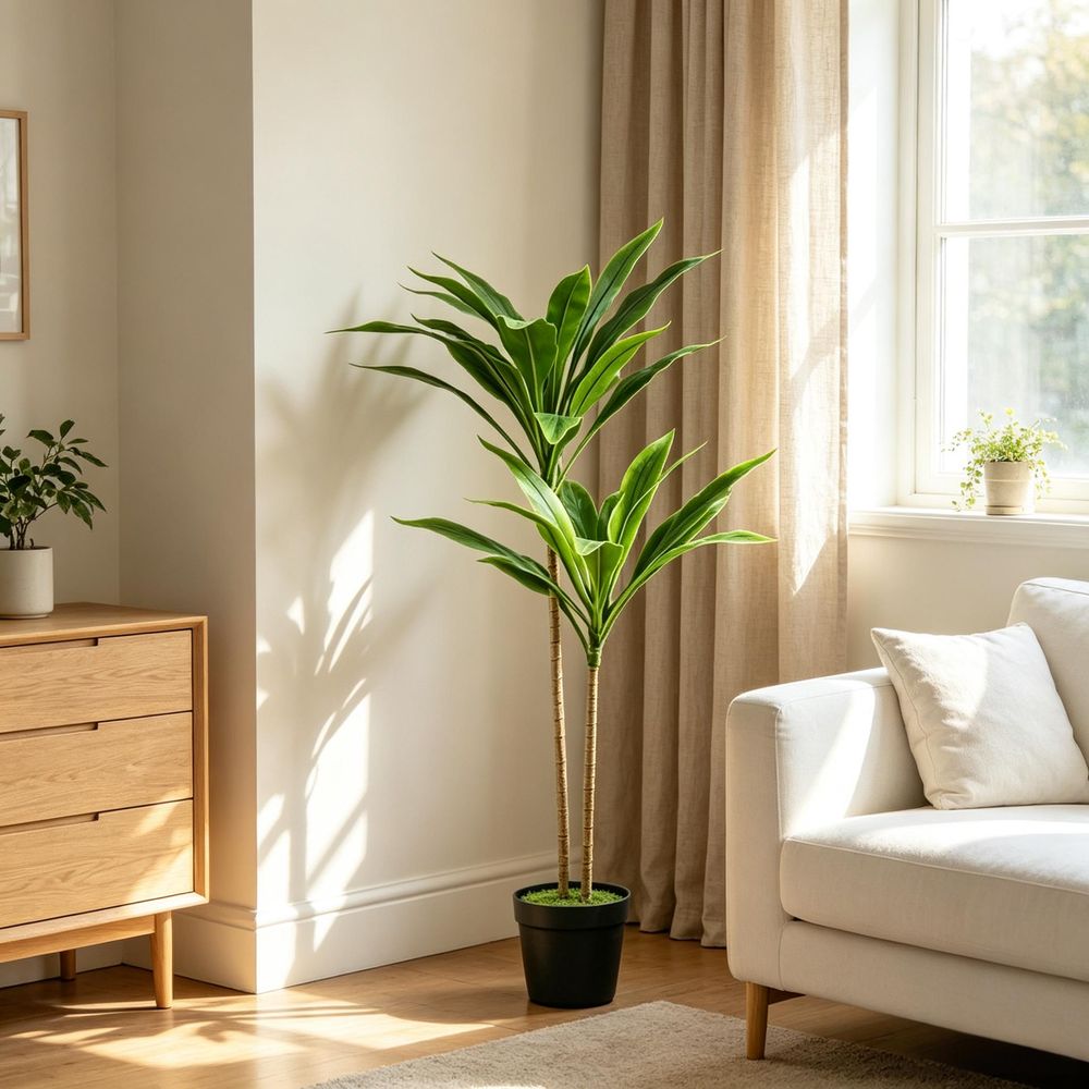 Plante artificielle cordyline peva 90 cm verte intérieur extérieur décor réaliste